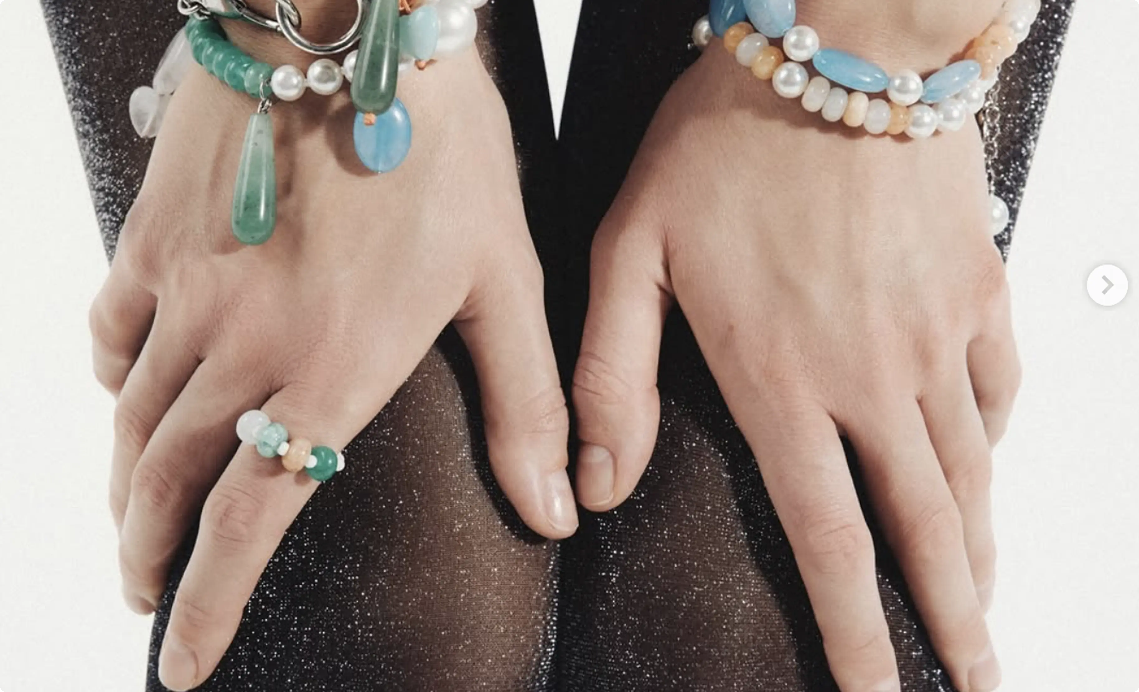 MKy jewelry pieces on model